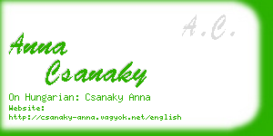 anna csanaky business card